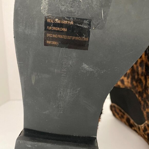 Rebecca Minkoff EUC Sabeen Too Calf Hair Leopard Print Pull On Bootie Sz 7.5 - Picture 8 of 10